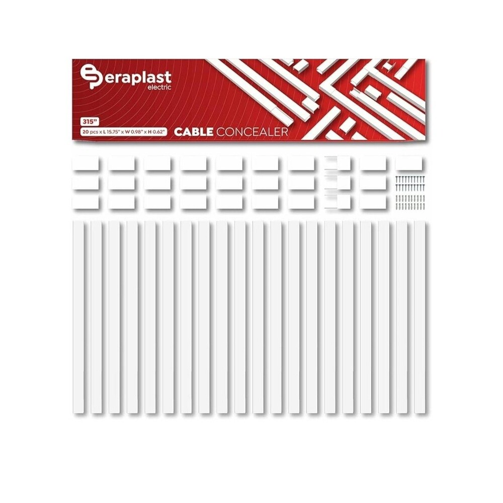 45 Piece Cable Management Kit Wire Cord Organizer 20 Cable Raceway 315 Inch